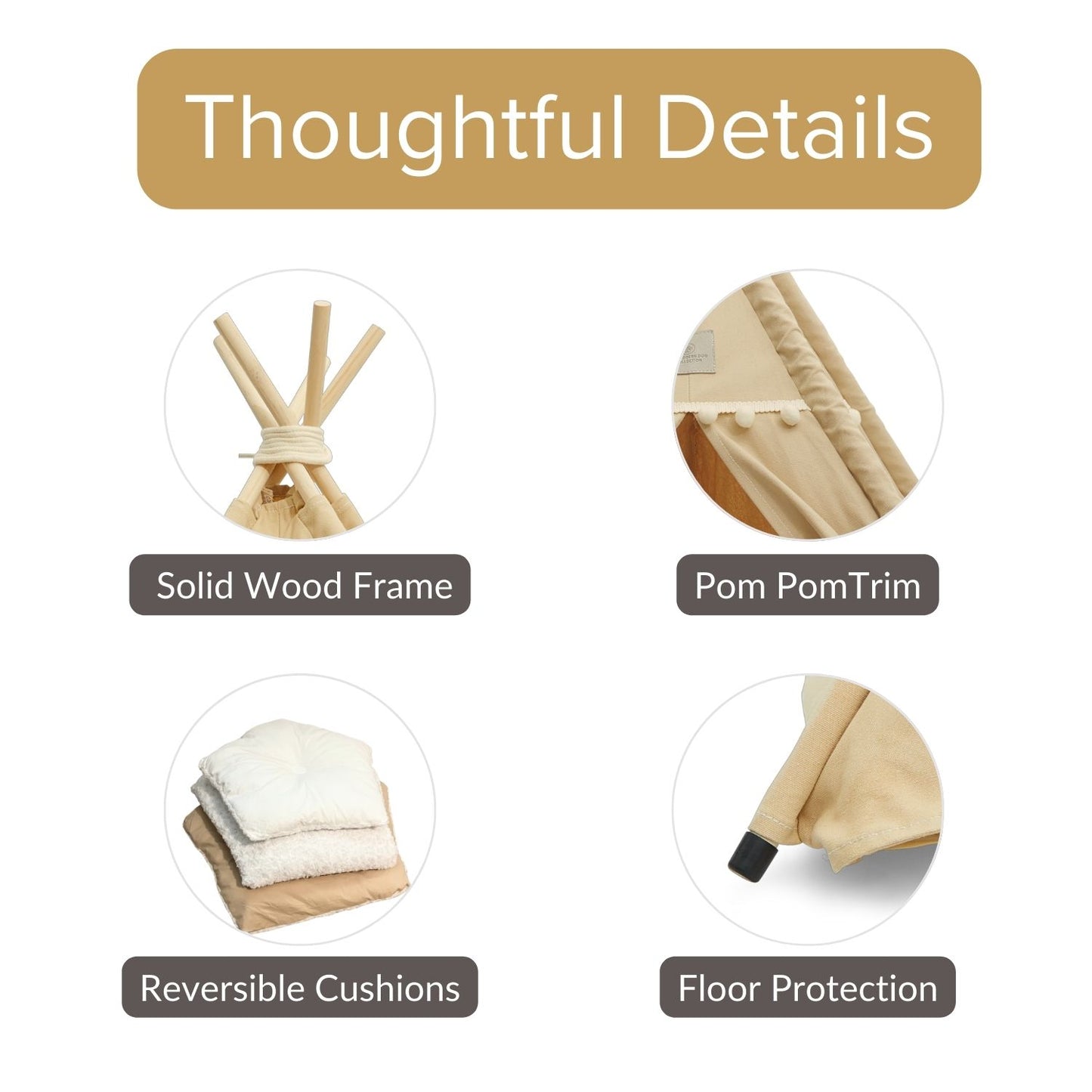 Details of the tent bed