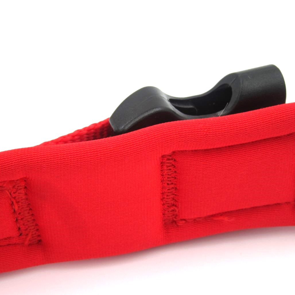 Soft lining on dog collar prevents chafing on the neck.  Long enough to protects behind the buckle.