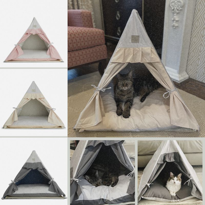 Luxury Tent Cat Bed collage